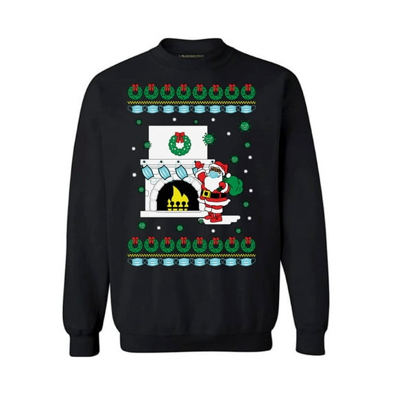 Santa Wearing Mask 2020 - Funny Christmas Sweater - Happy Holiday Vacation Sweatshirt Gift For Men and Women
