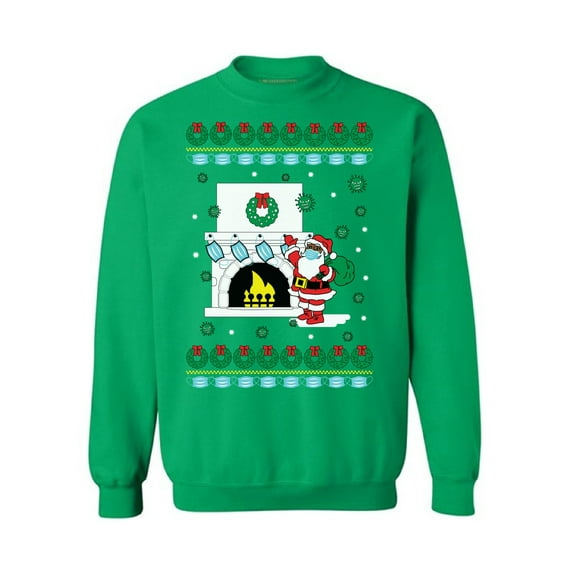Santa Wearing Mask 2020 - Funny Christmas Sweater - Happy Holiday Vacation Sweatshirt Gift For Men and Women