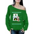 thumbnail image 1 of Santa Wearing Mask 2020 - Funny Christmas Sweater - Off the Shoulder - Happy Holiday Vacation Sweatshirt Gift For Women, 1 of 4