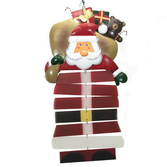 Santa With Toy Bag Mobile - One Mobile 22.5 Inch, Metal - Handcrafted Glass Geblueg517