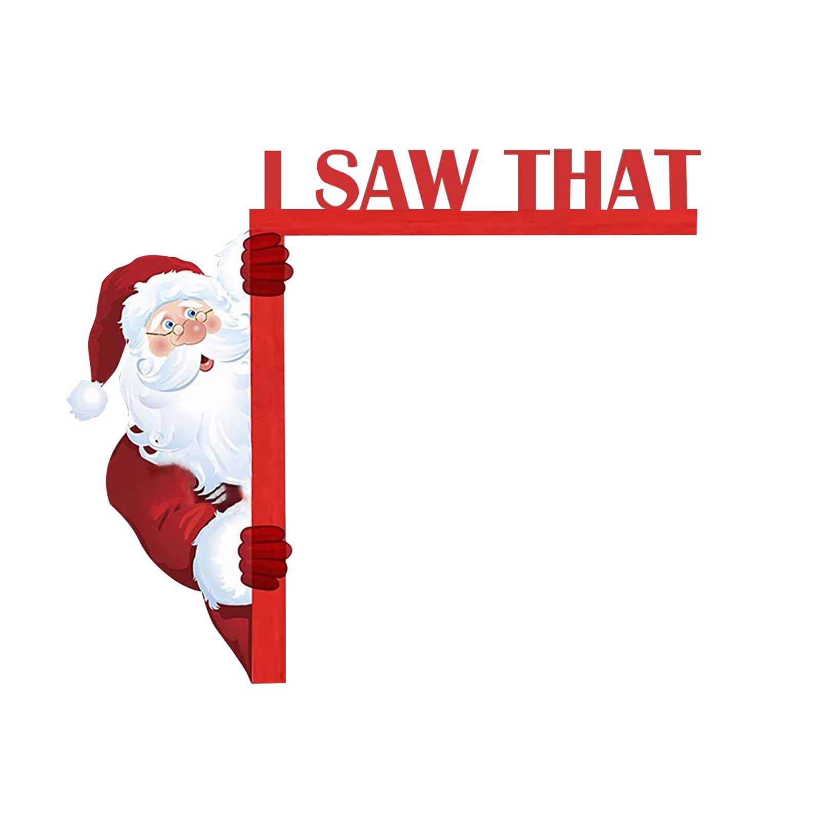 Santa Wooden Door Corner Door Frame Decorative Wall Stickers Holiday