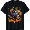 thumbnail image 1 of Santa X-ray Skeleton Riding Reindeer Turkey Lover Family T-Shirt, 1 of 4
