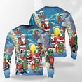 thumbnail image 1 of Santa and Alien Christmas Sweatshirt, Funny UFO Holiday Crewneck, Extraterrestrial Santa Gift Pullover, Space Christmas Sweater for Men Women, 1 of 6