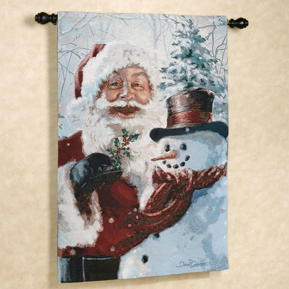 Santa and Frosty Wall Tapestry Red Set of Two Set of 2