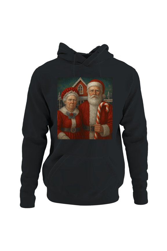 Santa and Mrs. Claus at North Pole Men's Hoodie
