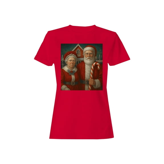 Santa and Mrs. Claus at North Pole Women's T-shirt