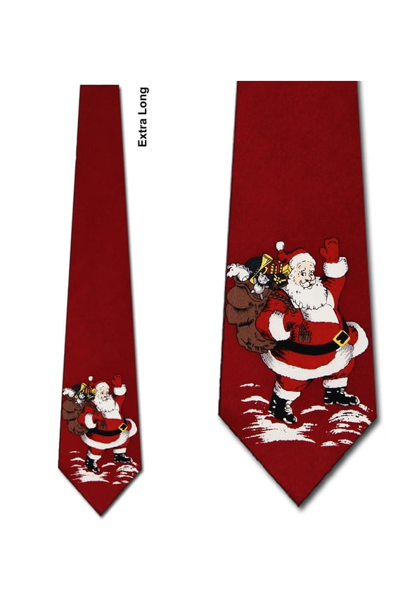 Santa and Presents (Red-XL) Necktie Mens Tie