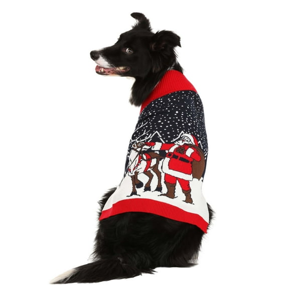 Santa and Reindeer Dog Sweater