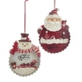 thumbnail image 1 of Santa and Snowman Bottle Cap Christmas Ornaments, 6-Inch, 2-Piece, 1 of 1