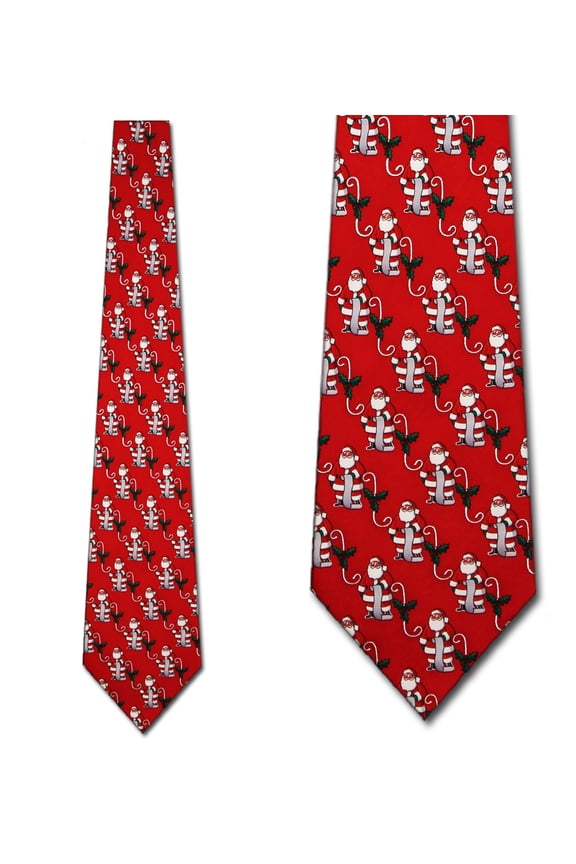 Santa and the List (Red) Necktie Mens Tie