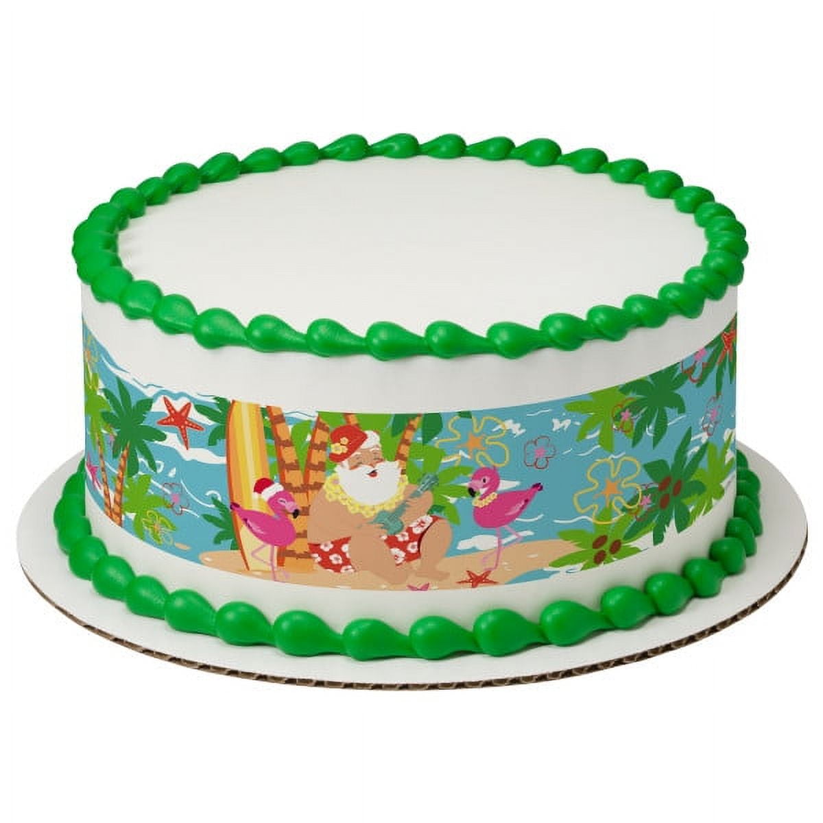 Santa beach 3 Strip Edible Frosting Photo Cake Border Decoration #27406 ...