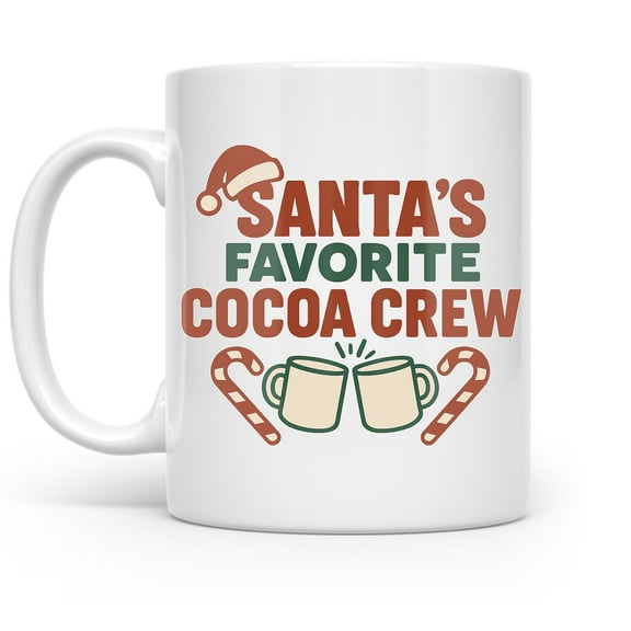 Santa Favorite Brew 11 oz Coffee Mug - Holiday Gift for Coworkers White Ceramic