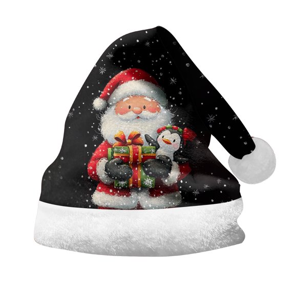 Santa hats Adult Children Winter Christmas Hats Soft Slouchy Knitted Hat Warm Braided Hats small santa hats