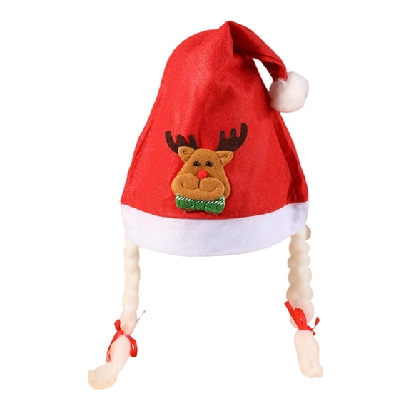 Santa hats Braided Santa Hat With Ear Festive Knit Cap For Adults And Children Holiday Party small santa hats