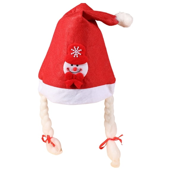 Santa hats Braided Santa Hat With Ear Festive Knit Cap For Adults And Children Holiday Party small santa hats