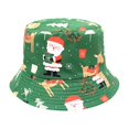 thumbnail image 1 of Santa hats Christmas Hat Fashionable Christmas Deer Snowman Print Men And Women Sunshade Christmas Fisherman Hat small santa hats, 1 of 5