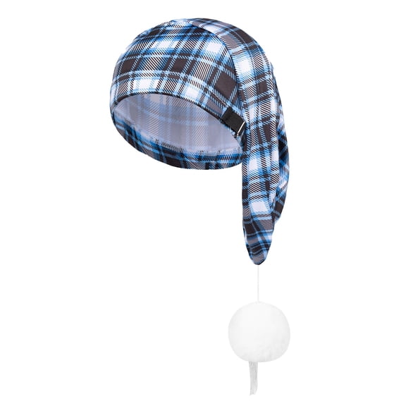 Santa hats Men's Christmas Party Fashion Adjustable Fringe Nightcap Plaid Hair Cap small santa hats
