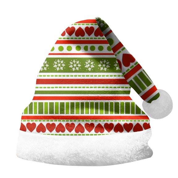 Santa hats Printed Christmas Santa Hat With Thick Unisex Kids & Adults Festive Party Accessory Double Sided Cap small santa hats