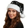 thumbnail image 1 of Santa hats Sequin Hat With Ear Festive Holiday Party Novelty Cap For Winter Outdoor Activities small santa hats, 1 of 7