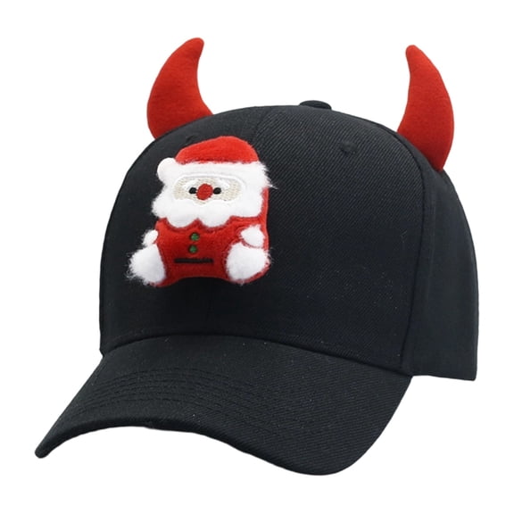 Santa hats Unisex Baseball Cap With Unique Detachable Horns Adjustable Flat Bill Novelty Holiday Party Hat For Adults small santa hats