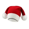 thumbnail image 1 of Santa hats Women Solid Christmas Winter Knit Hat With Double Pom Poms Soft Warm Ear For Cold Weather Outdoor Activities small santa hats, 1 of 5