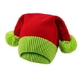 thumbnail image 1 of Santa hats Women Solid Christmas Winter Knit Hat With Double Pom Poms Soft Warm Ear For Cold Weather Outdoor Activities small santa hats, 1 of 3