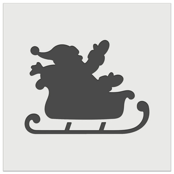 Santa in Sleigh Silhouette Christmas DIY Cookie Wall Craft Stencil - 11.5 Inch