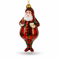 thumbnail image 1 of Santa in Striped Pajamas Glass Christmas Ornament, 1 of 4