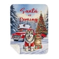 thumbnail image 1 of Santa is Coming Alaskan Malamute Merry Christmas Xmas Noel Truck Tree Cozy Sherpa Blanket Alaska Mal Dog Lovers Gifts Warm Soft Throw Blanket - 02023, 1 of 5