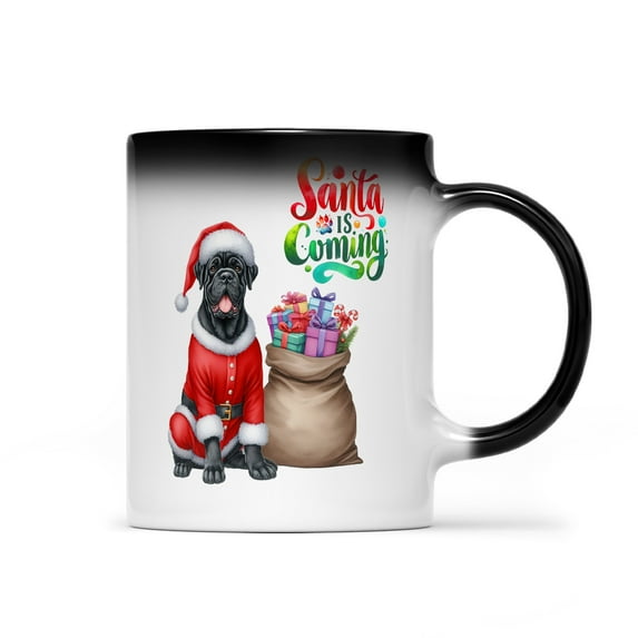 Santa is Coming Cane Corso Merry Christmas Xmas Noel Truck Tree Heat Color Changing Mug Italian Mastiff Dog Lover Gifts Idea Magic Coffee Mug - 02023