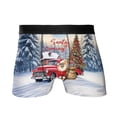 thumbnail image 1 of Santa is Coming Pomeranian Merry Christmas Xmas Noel Truck Tree All Over Print Boxer Briefs Underwear for Men Dad Pom Dog Lover Gifts - 02023, 1 of 6