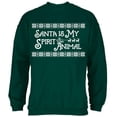 thumbnail image 1 of Santa is My Spirit Animal Mens Sweatshirt Forest Green SM, 1 of 1