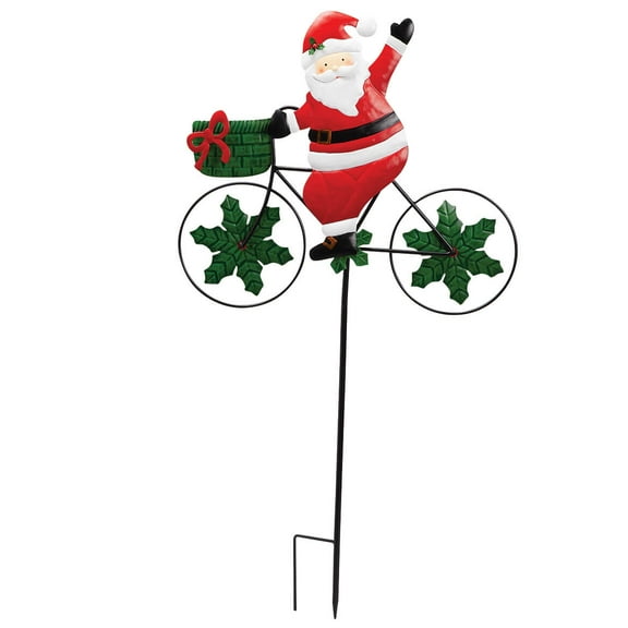 Santa on Bike Stake by Fox RiverTM Creations