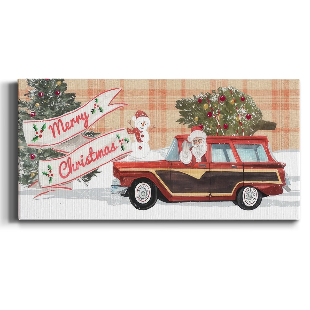 Santa on Wheels Collection D- Gallery Wrapped Canvas