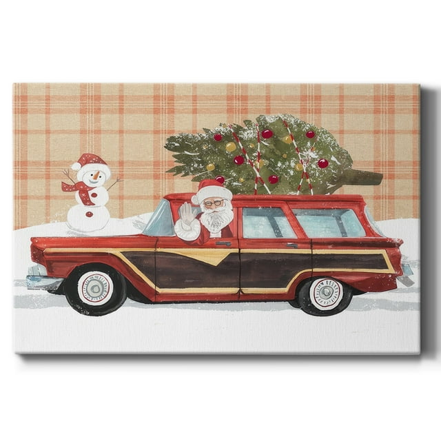 Santa on Wheels I- Gallery Wrapped Canvas