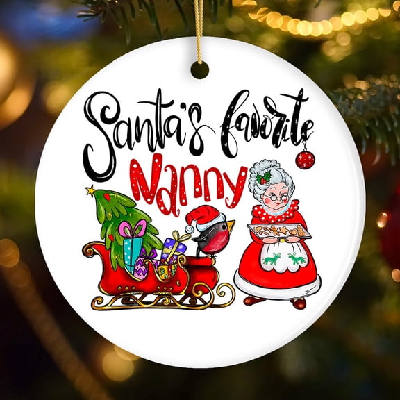 Santas Favorite Nanny Christmas Ornament, Babysitter Appreciation Gift