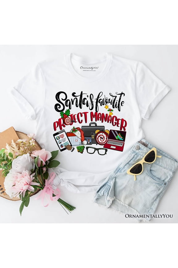 Santa’s Favorite Project Manager T-Shirt, Festive Office Holiday Tee