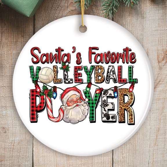 Santas Favorite Volleyball Player Christmas Ornament, Athlete Gift
