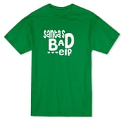 Santas Bad Elf Hearts Men Gold T-Shirt, Male Medium