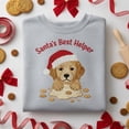 thumbnail image 1 of Santa's Best Helper embroidered sweatshirt, Cute Puppy Dog Crewneck, Christmas Golden Retriever Hoodie, Holiday Baking Gift, 1 of 4