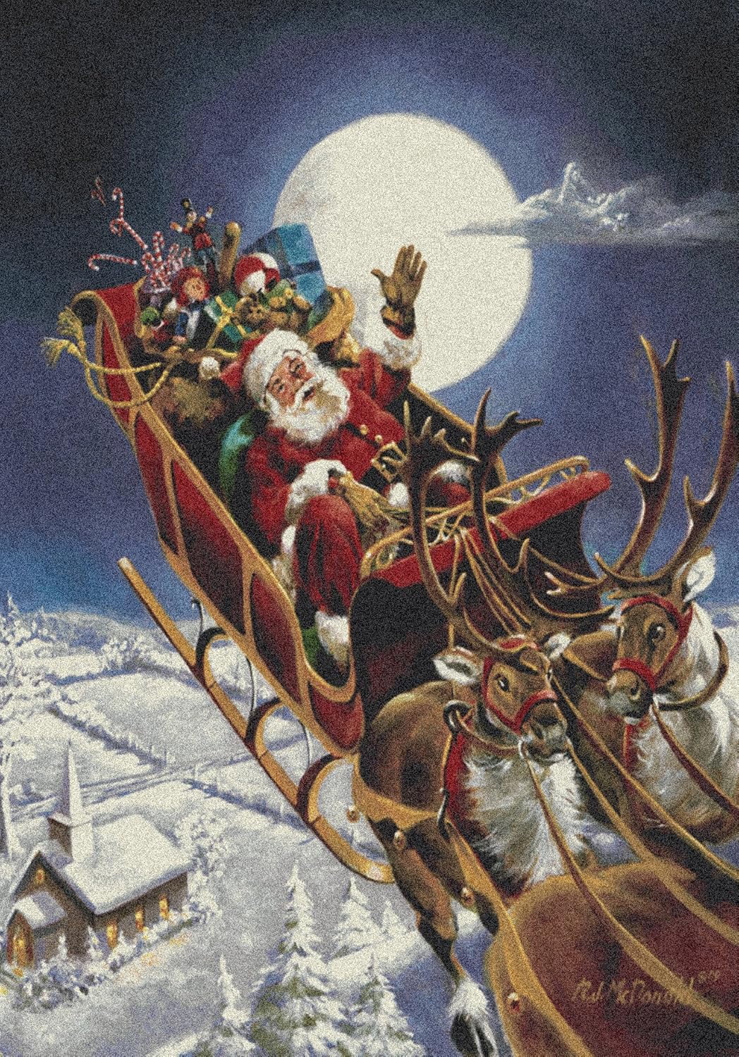 Santa's Big Night Holiday Haven Area Rug Perfect for Festive Décor in ...