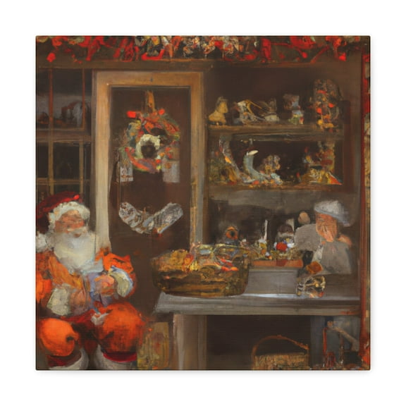 Santa's Busy Workshop - Canvas