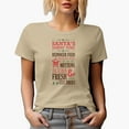 thumbnail image 1 of Santa's Country Store, Reindeer Feed, Woolen Hats, Christmas Shop Sign Art Merch Gift, Tan T-Shirt, Small, 1 of 5