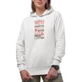 thumbnail image 1 of Santa's Country Store, Reindeer Feed, Woolen Hats, Christmas Shop Sign Art Merch Gift, White Hooded Sweatshirt or Hoodie, Medium, 1 of 5