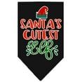 thumbnail image 1 of Christmas Pet and Dog Bandana Screen Printed, "Santa's Cutest Elf", 1 of 9