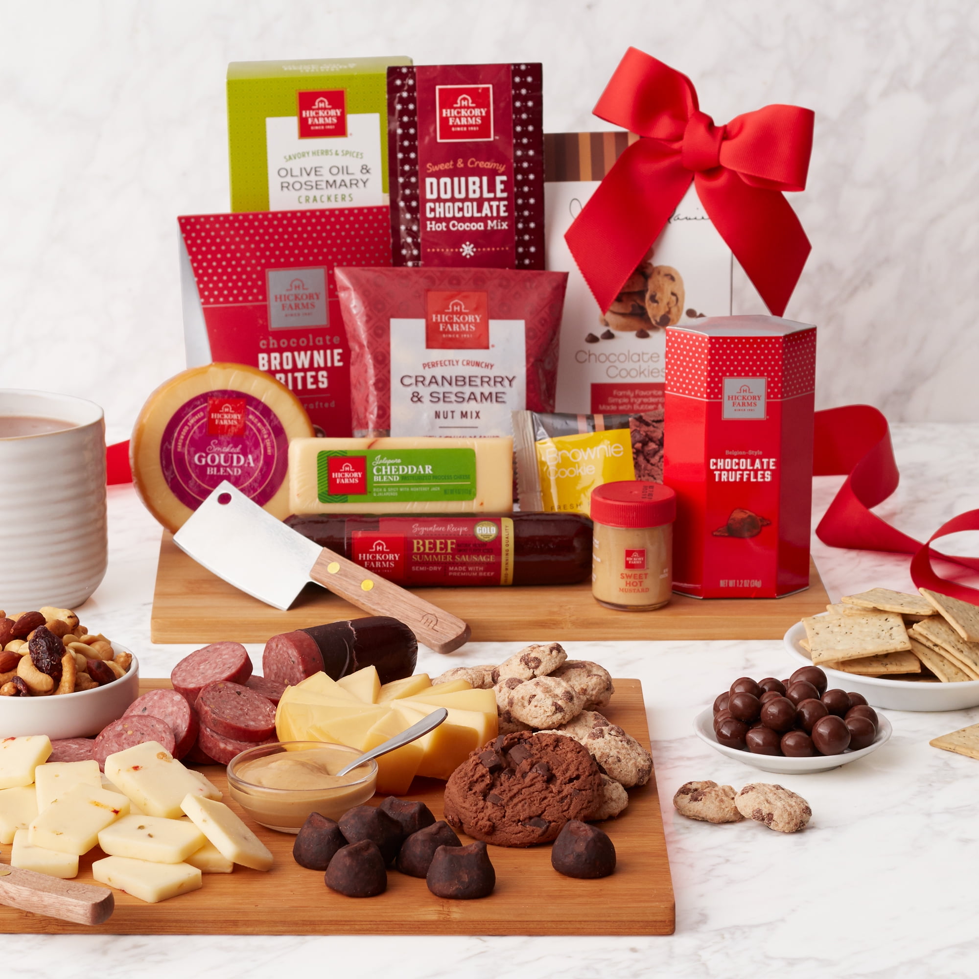 Santa's Deluxe Sausage and Cheese Christmas Gift Set with Cutting Board