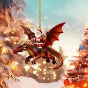 Santas Dragon Riders Ornament Collection, 2026 New Santa Riding Dragon Christmas Tree Ornaments Decorative Hanging, Holiday D cor Collectible Display