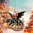 thumbnail image 1 of Santa’s Dragon Riding Ornament Collection, Dragon Ornaments, Myth Meets Holiday Magic Xmas Tree Decoration, Black Dragon Flying Holiday Ornaments, Christmas Animal Collect Souvenirs, Hanging Decor, 1 of 7