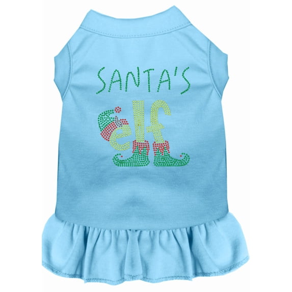 Christmas Pet Dog Cat Dress Rhinestone, "Santa's Elf"