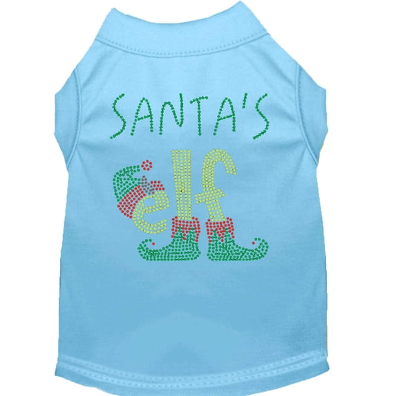 Christmas Pet Dog Cat Shirt Rhinestone, "Santa's Elf"